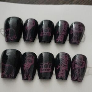 Toy Story Black and Purple Press-On Nails